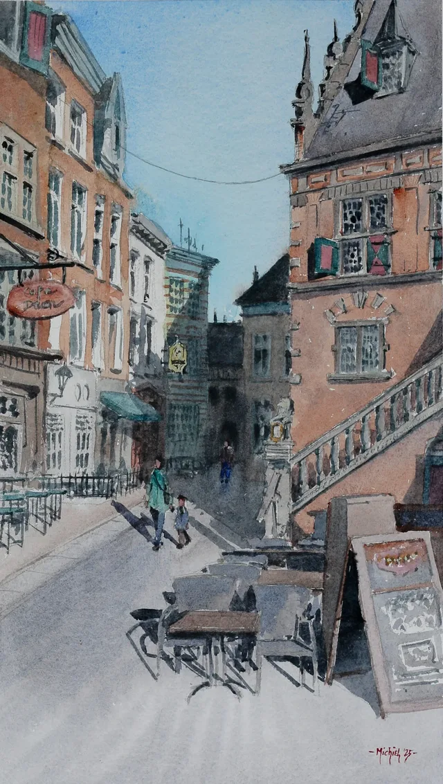 De Stevenkerk - aquarel van Michiel Geurts