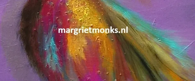 schilderijen, olieverf, vogels, vrouwen, fantasie, realistisch, uitgesproken en kleurrijk ~alles met elkaar verweven~